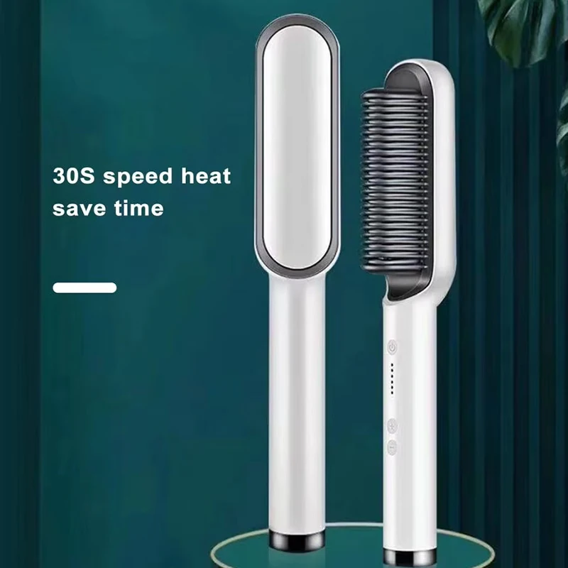 Salon Equipment Hair Straightening Comb Negative Ions Fluffy Hair Electric Hot Comb Curl Straight Straightening Hair Brush 2