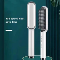 Salon Equipment Hair Straightening Comb Negative Ions Fluffy Hair Electric Hot Comb Curl Straight Straightening Hair Brush 2