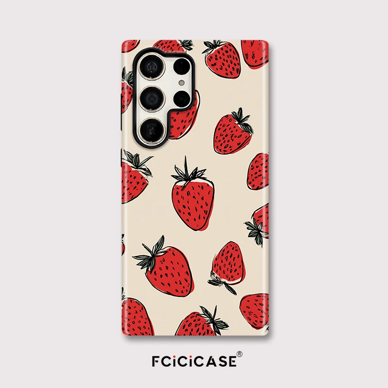 Strawberry Print Dual Layer Protective Acrylic PC Cover