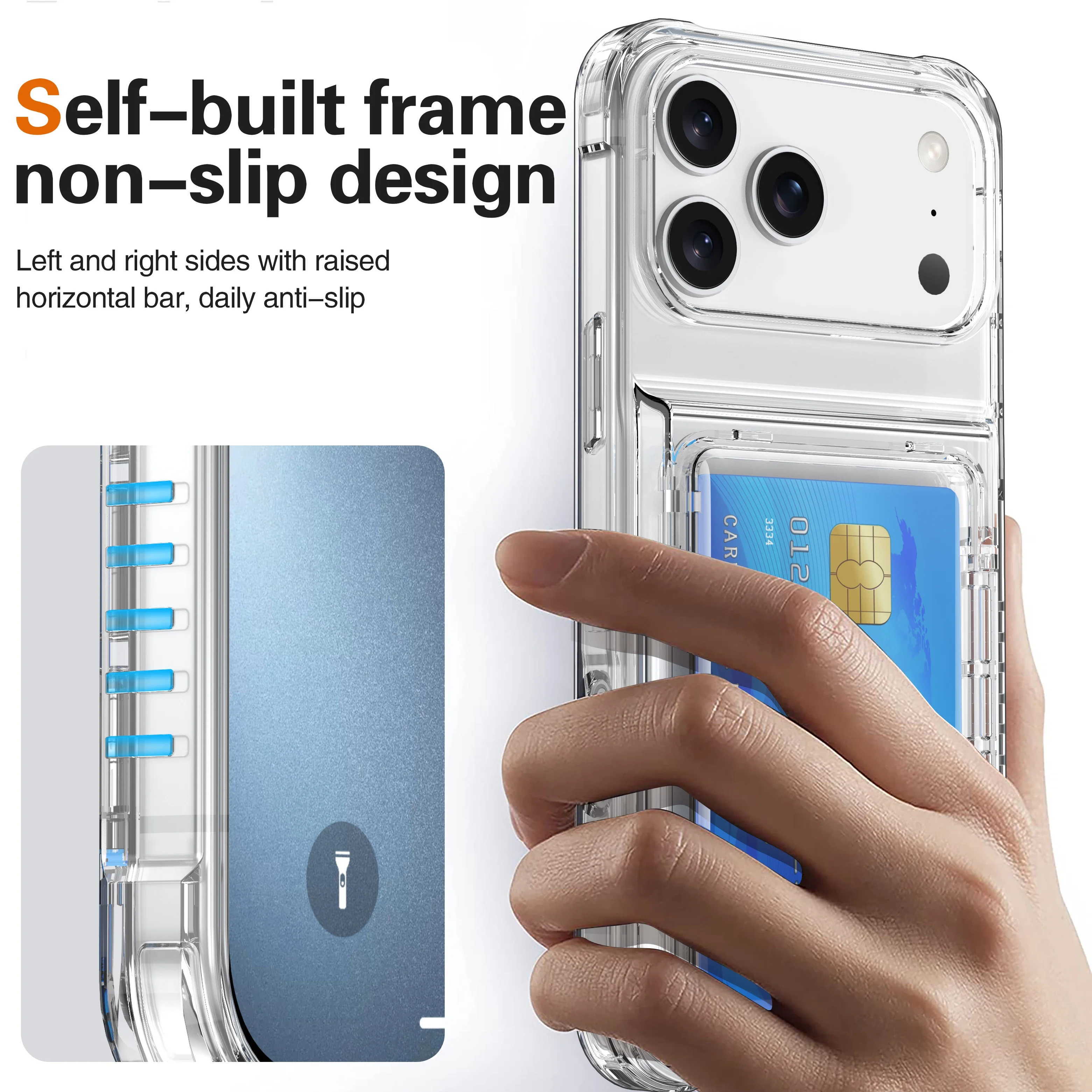 iPhone Clear Hard Case with Card Holder Slot 5