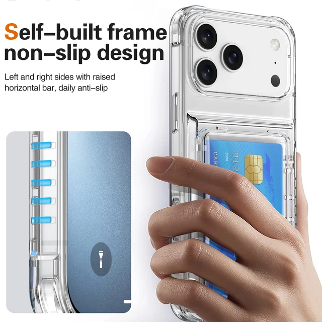 iPhone Clear Hard Case with Card Holder Slot 5