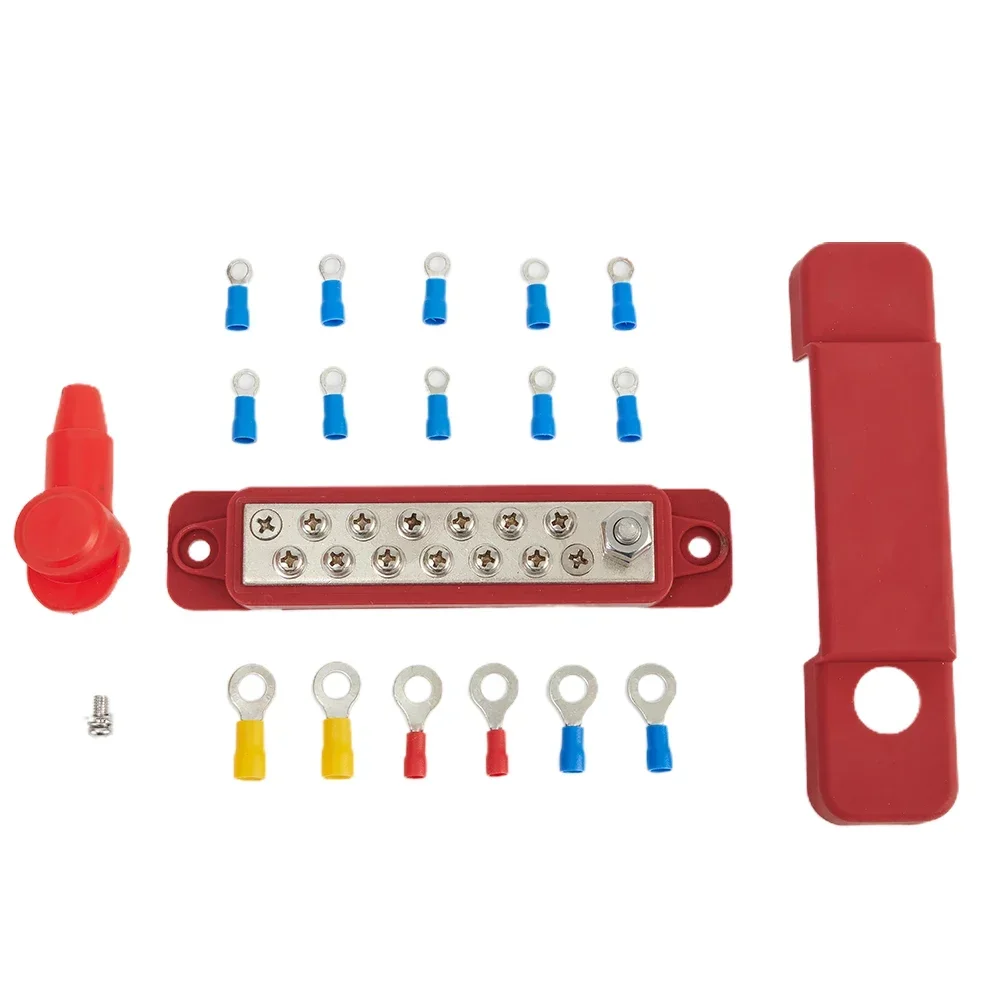 Accessories Replace Terminal Block For Car 180A 12V DC Busbar Bus Distribution Block Zinc Alloy Pair Black Red