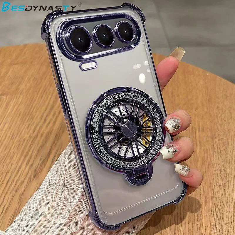 Shockproof Transparent Magnetic Stand Holder Case with Camera Protection