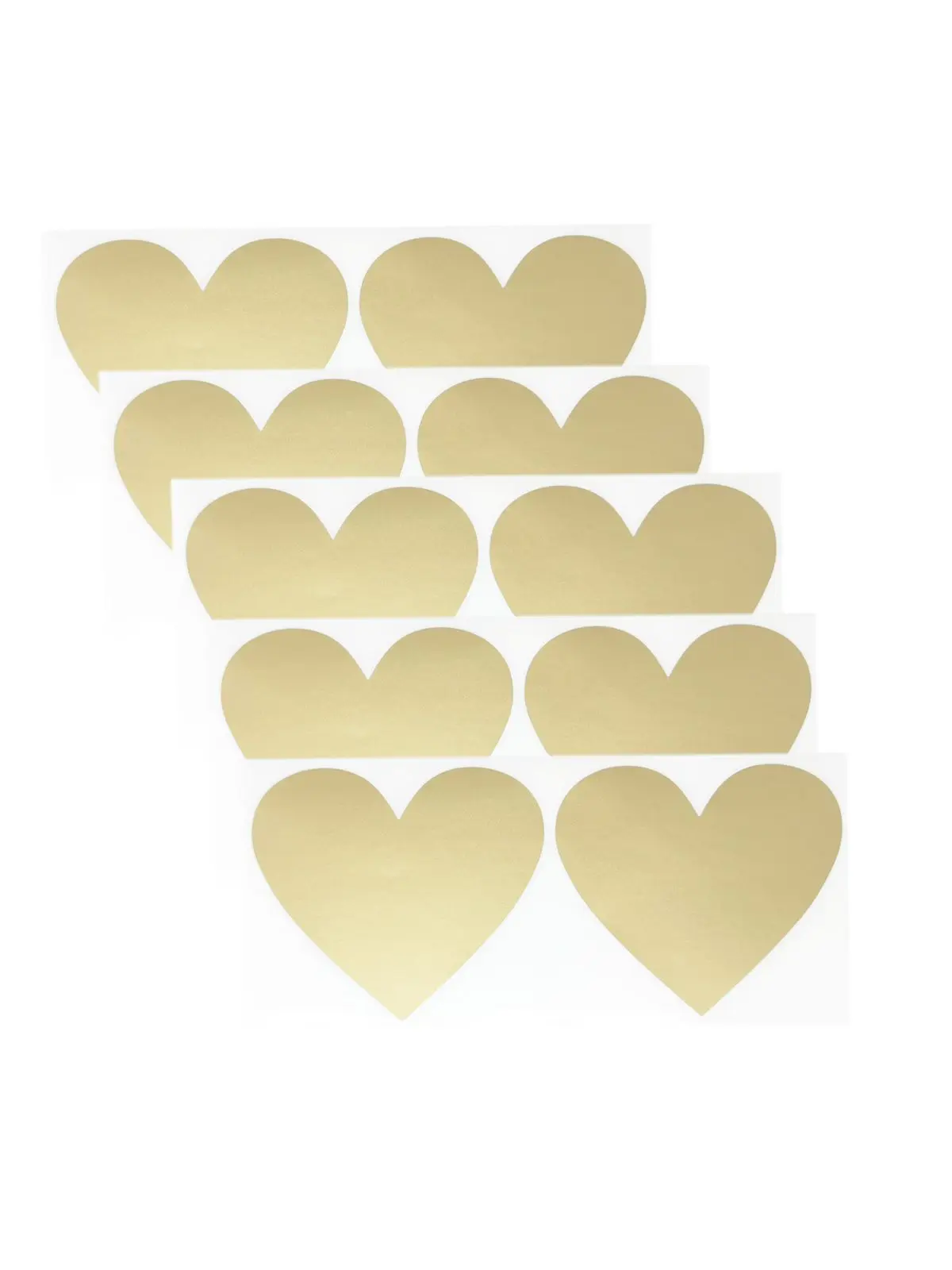 50 Adesivi Gratta E Vinci A Forma Di Cuore - Oro, 70 Mm Per Biglietti E Giochi