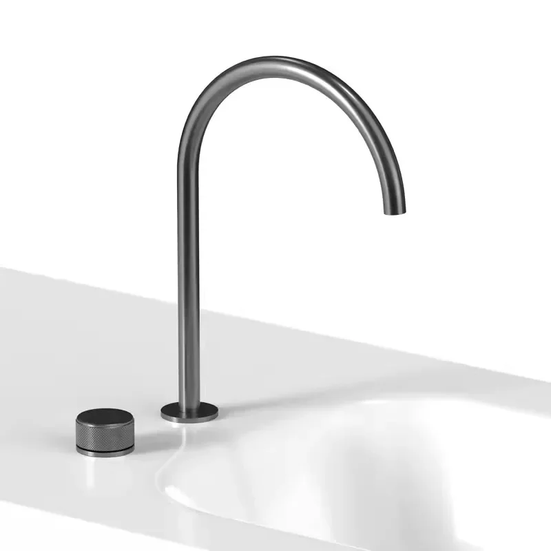 

Black Basin Faucet Bathroom Faucet Two Holes Bathroom Sink Faucet Brushed Sink Tap Rotating Widespread Basin Tap