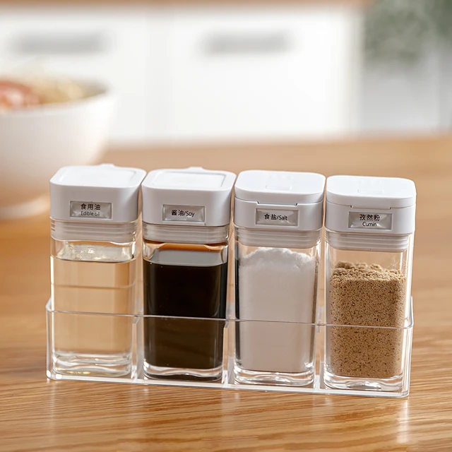 Sald and Pepper Kitchen Spices Set for Kitchen Organizer Box Home  Kitchenware Salt Shaker Plastic Seasoning Storage Spice Jar - AliExpress