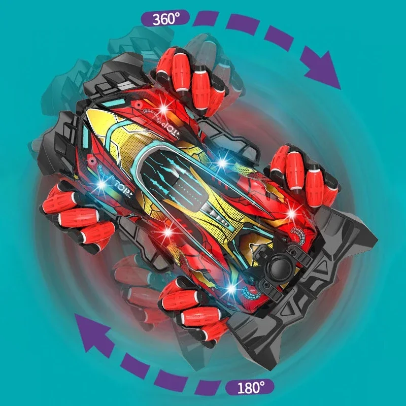 F2 RC Drift Car With Music Led Lights 2.4G Glove Gesture Radio Remote Control Spray Stunt Cars 4WD Electric Children Toys 6