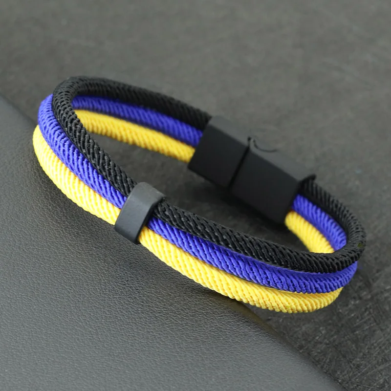 Nylon Cord Chain Bracelet For Men With Magnet Buckle