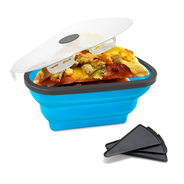 Conteneur de stockage de Pizza réutilisable, conteneur de Pizza extensible,  pliable en Silicone avec 5 plateaux