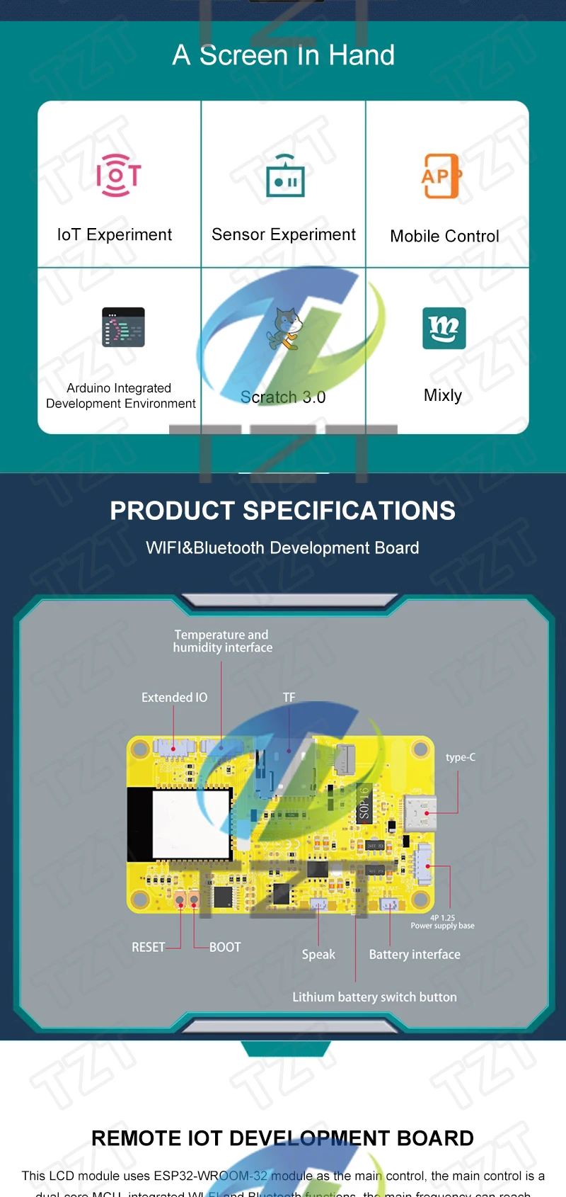TZT ESP32 LVGL WLAN- und Bluetooth-Entwicklungsboard 2,4/2,8/3,5 Zoll LCD TFT Modul 240*320 Smart Display Bildschirm mit Touchfunktion – Detail 2