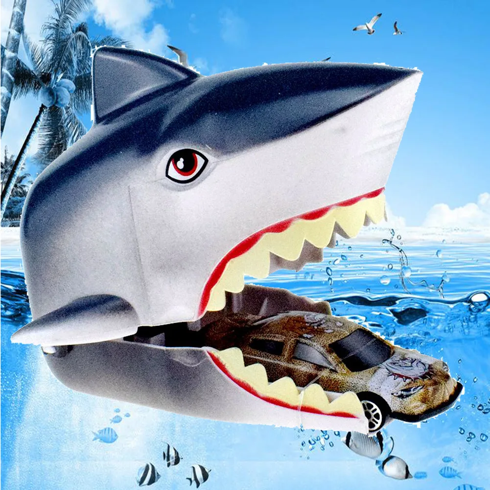 

Kids Cartoon Funny Shark Pop-up Catapult Car Toys Ocean Animal Model Shark Catapult Car Collection Cute Fun Children Gift Toy