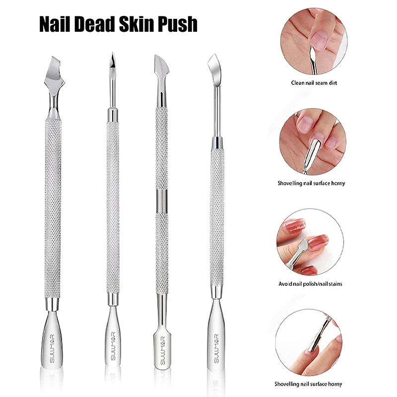 

Двухсторонний толкатель кутикулы из нержавеющей стали, 1 шт., для удаления омертвевшей кожи, инструмент для педикюра, маникюра, дизайна ногтей, средство для ухода