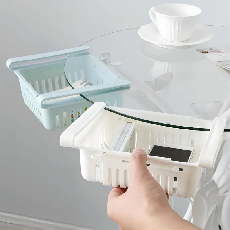 Refrigerator storage basket 1Pc Flexible Expandable Fridge Organizer Drawer Storage Rack Fresh Box Freezer Box