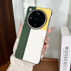 Textured Triple Color-Block Anti-Drop Anti-Fingerprint Phone Case for Find X8 (Yellow)