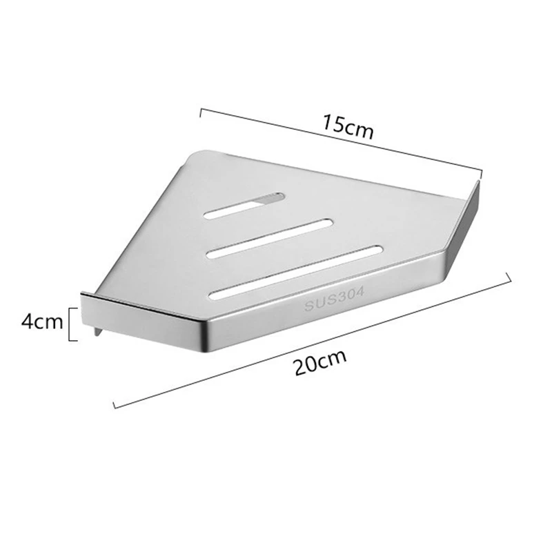 Corner Shelf Stainless Steel Shower Caddy Anti-Rust Corner Storage Shower Organizer Wall Mount For Kitchen Bathroom 6