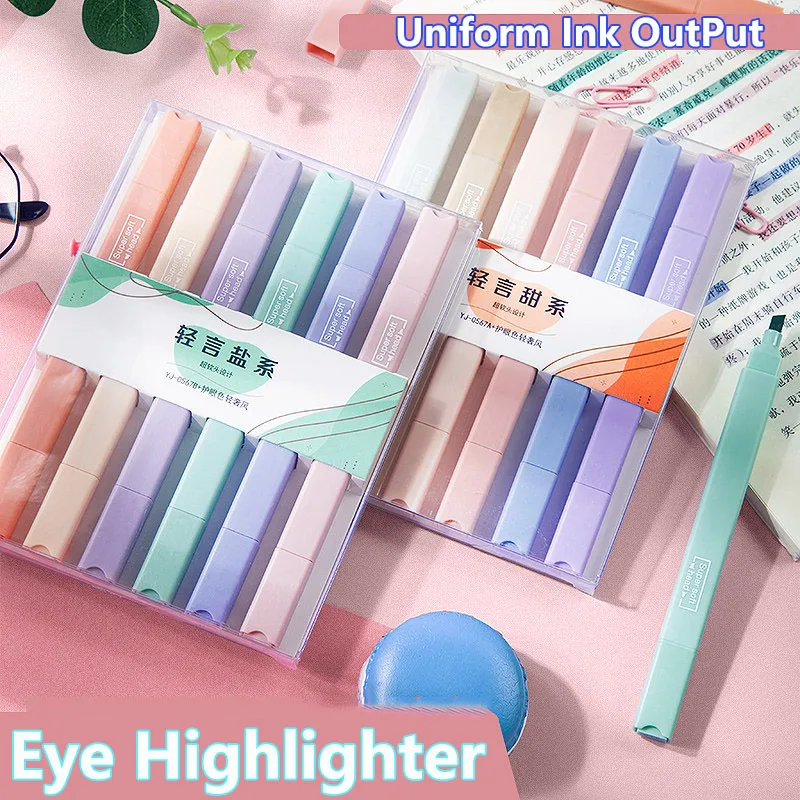 6PCSColorsHighlighterPenCuteDoubleHeadKawaiiMarkersPastelSet