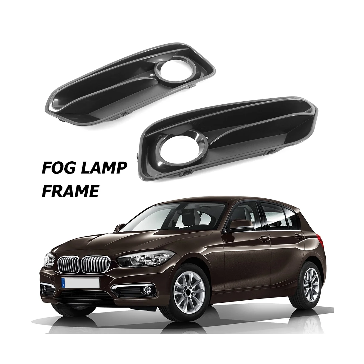 1Pair Front Bumper Fog Light Grilles Fog Light Cover for BMW 1 Series
