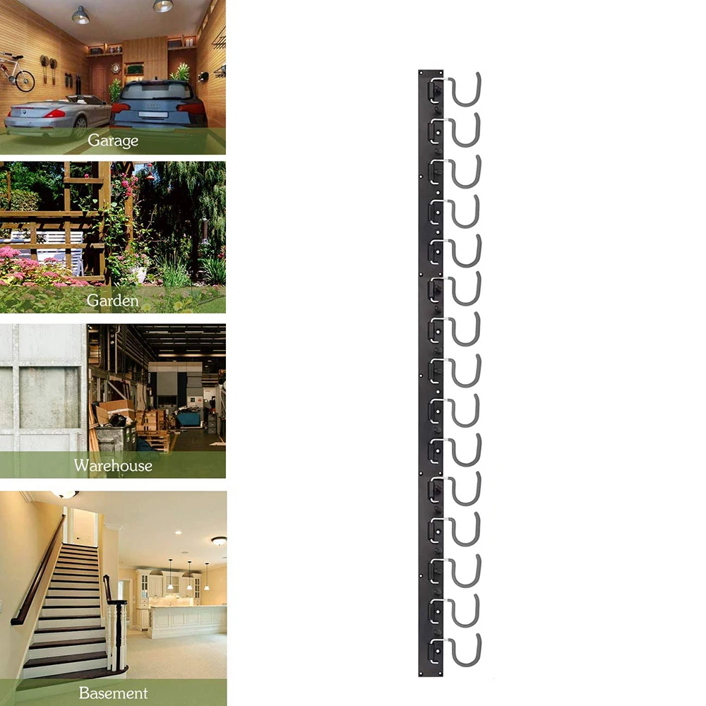 48 Adjustable Wall-Mounted Tool Organizer with 12 Hooks - Versatile Storage Solution