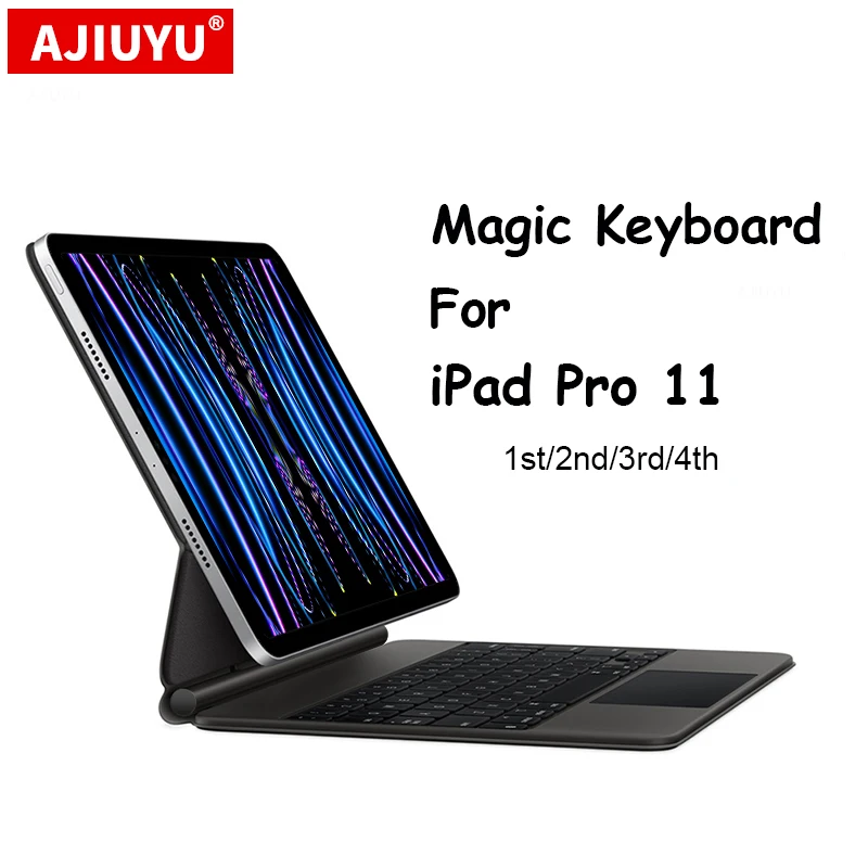 Magic Keyboard para Ipad Pro Case Árabe Espanhol Português Hebraico Russo 1ª 2ª 3ª 4ª Geração 11 2023 2023 2023 2023