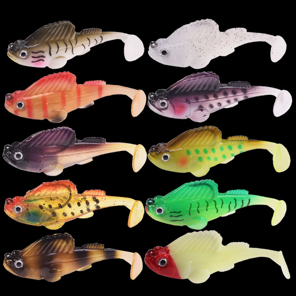 Silicone Wobbler Fishing Lure 6pcs 9g 12g 18g Sinking Soft Lure Jig Hook Gobius Swimbaits Bass Shad Perch Tackle