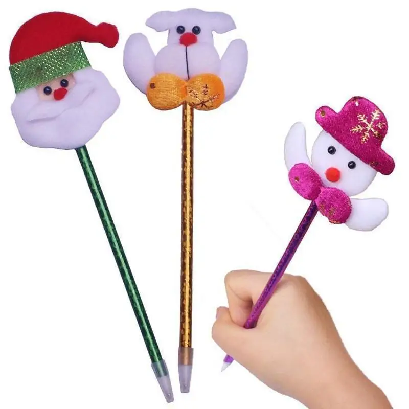 1/4Pcs Christmas Ballpoint Pens Creative Santa Claus Snowman Reindeer Neutral Pens Student Holiday Gifts Office Supplies
