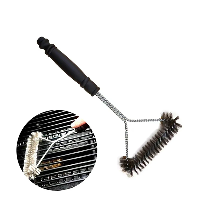 BBQ Grill Barbecue Kit Portable Anti Rust Brush Clean Accessories Non Stick Cleaning Brushes Barbecue Wire Brush Cooking Tools