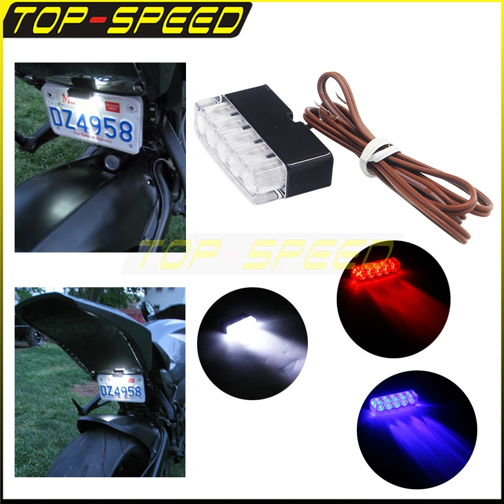 

Motorcycle LED License Plate Lamp Universal Mini Turn Signals Indicators Blinker Lights Brake Stop Lamps Daytime Running Light