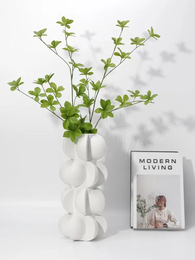 Resin Vase Geometry Decorative Ornaments Screw Thread Resin Handicraft Floral Arrangement Accessories Home Decoration Vases Pots 4
