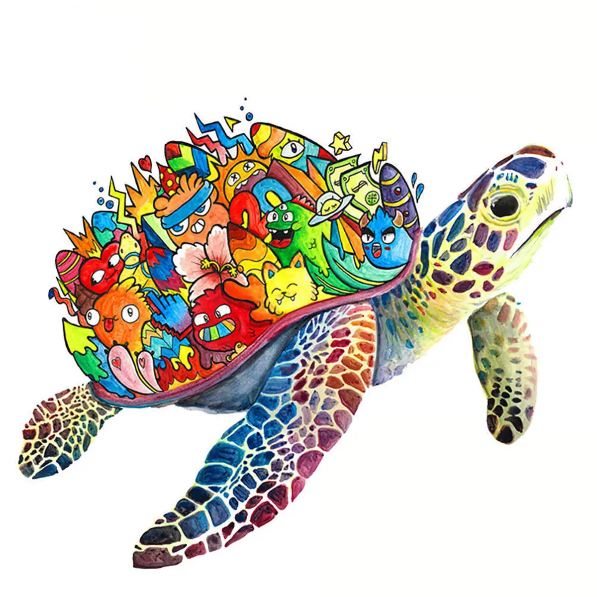 Chameleon Wooden Jigsaw Puzzles Art Unique Unicorn Animal Shaped Puzzle Diy Leisure Game for Adults Kids Family Home Decor 4