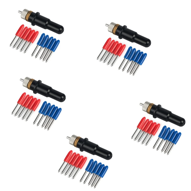 

5Pc Roland Blade Holder Black Colour +25 Pcs 45 +25 Pcs 60 Degree Refine Rabbit Redsail Cutter Plotter Cutting Blades