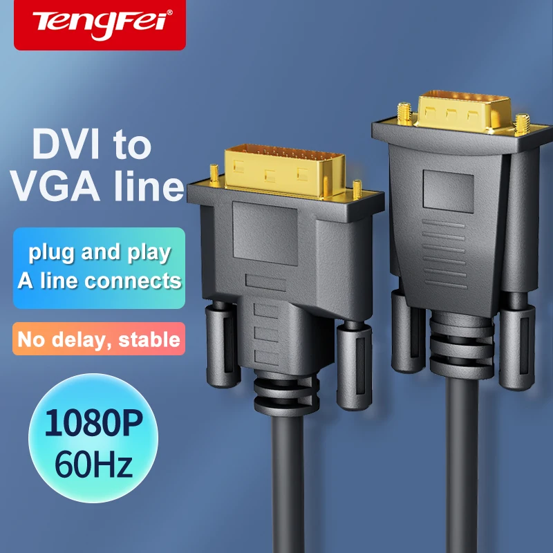 HD 1080P DVI to VGA ̺ , DVI 24 + 1   ȭ, Ʈ ǻ  TV ڽ VGA ̺