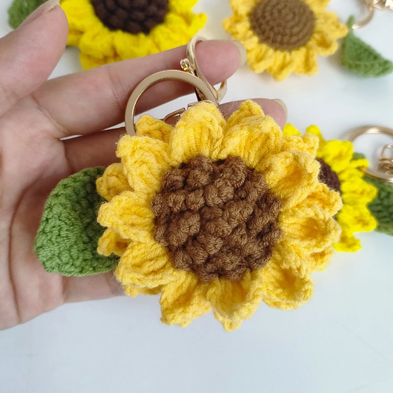 Sunflower Keychain Sunflower Key Chain Sunflower Keyring 