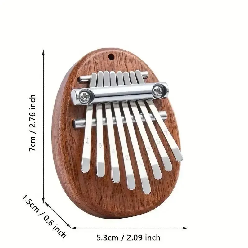 8 Key Mini Wooden Kalimba Finger Thumb Piano Marimba Musical Accessory Pendant Gift