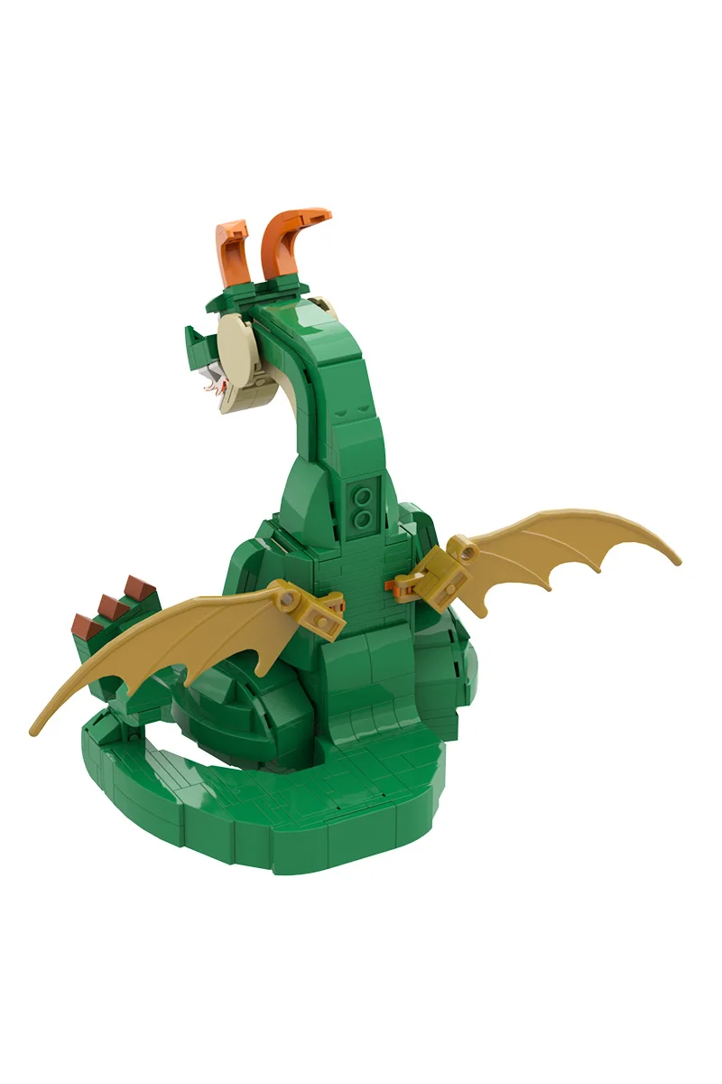 MOC Nette Drachen Modell Baustein Sets Feuer-speienden Drachen Anime Cartoon Drachen Action Tier Montage Ziegel Spielzeug Erwachsene geschenk – Detail 5