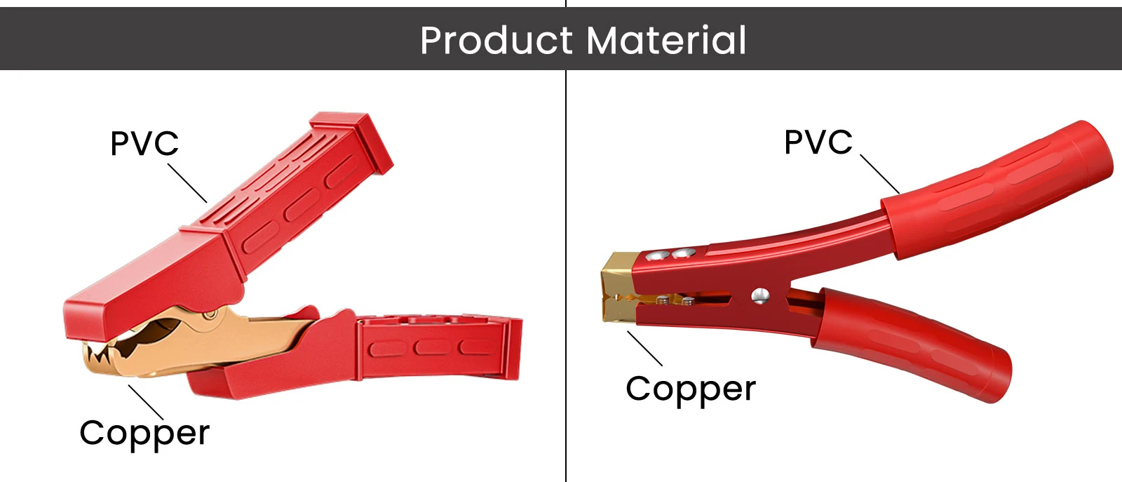 Description Picture 5 of itemCleqee 2PCS 500-1000Amp Heavy Duty Copper Alligator Clip Terminal Battery Crocodile Clamp for Jumper Cable Boost Electrical Test