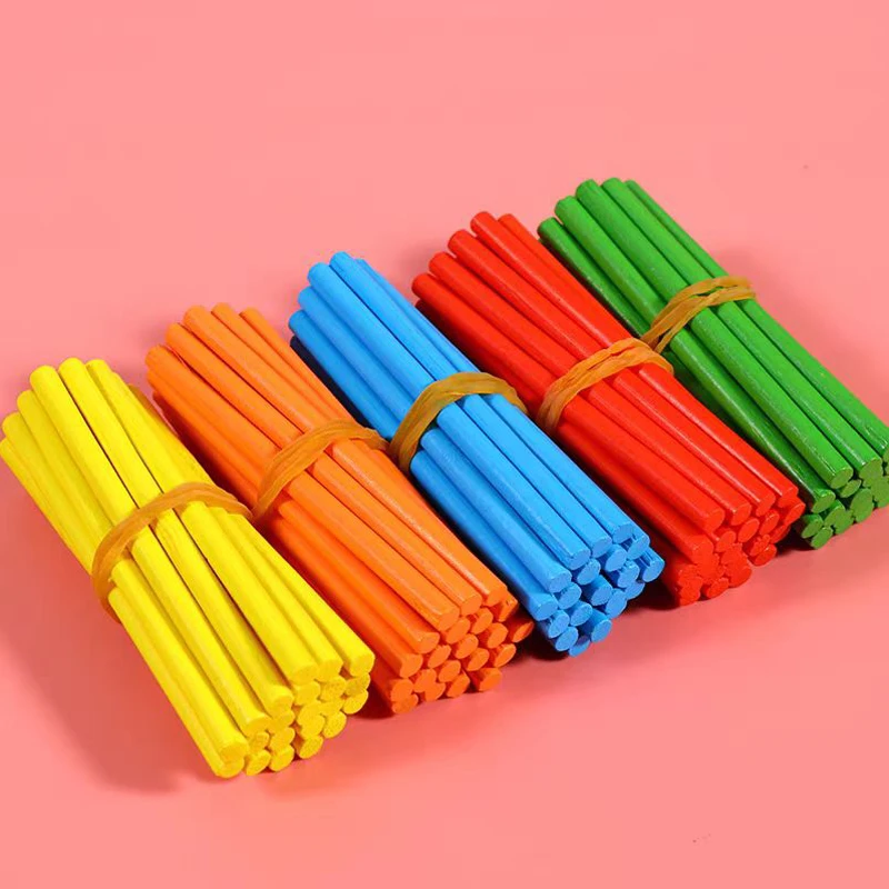 500PCS Wooden Counting Sticks For Kids Montessori Education Maths Teaching Aids Classroom Supplies Mathematic Learning