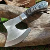 Portable Tactical Stainless Steel Camping Hunting Survival Axe with Colored Wooden Handle - Lightweight Outdoor Defense Tool 1