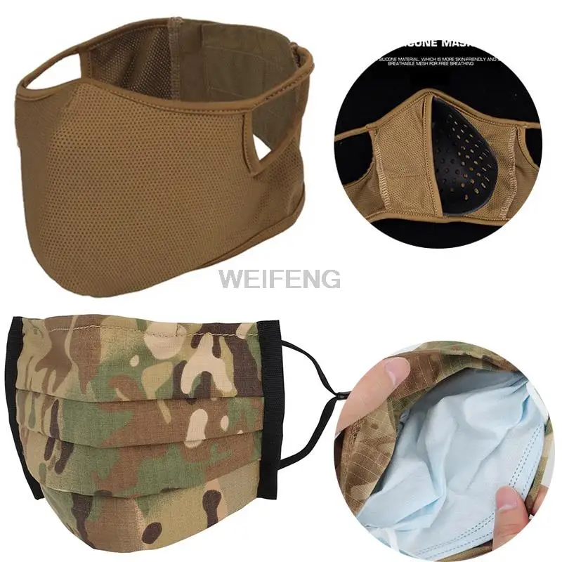 

Tactical Shooting Mask Mesh Half Face Balaclava Mask Breathable Soft Face Cover Anti-dust Mask Plus Hunting Hiking Protective