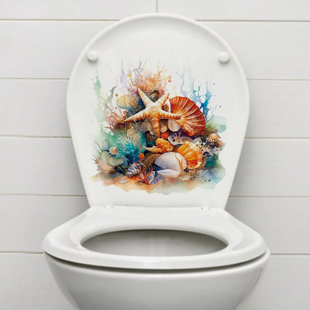 Toilet Lid Sticker Bathroom Toilet Seat Sticker Grass Self-Adhesive Decals Removable Stickers Wallpaper For Restroom Home Decor toilet stickers toilet wall stickers toilet seat stickers