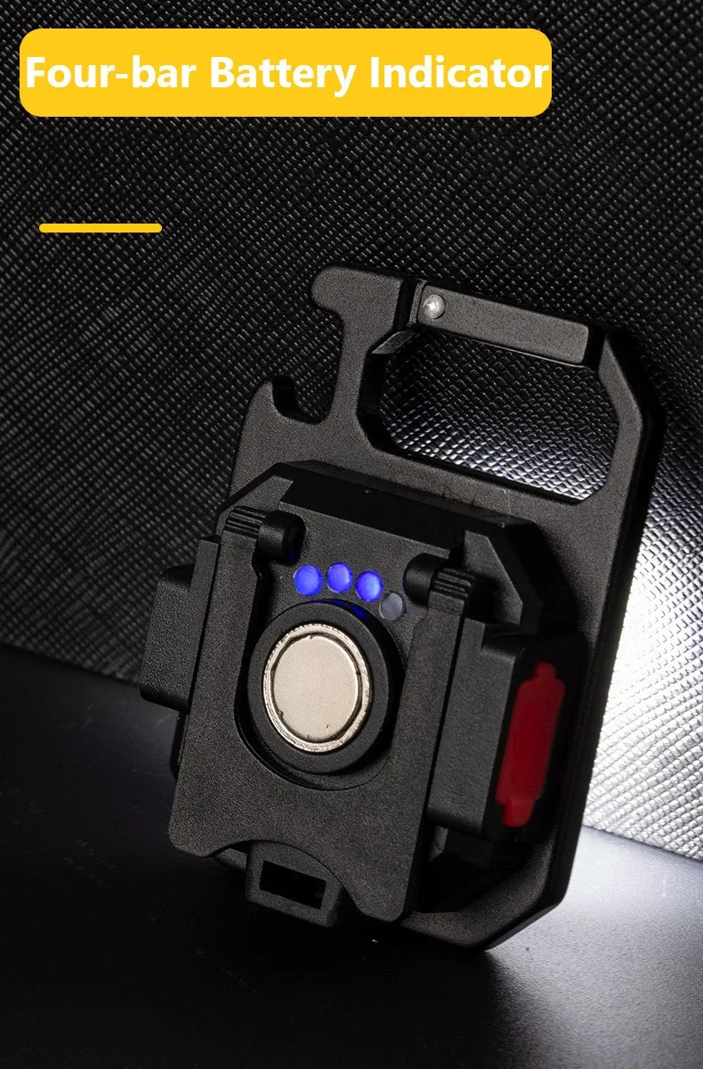 Portable Mini LED Flashlight USB C Rechargeable Keychain Light Multifunctional Work Light Outdoor Camping Lantern Fishing Torch