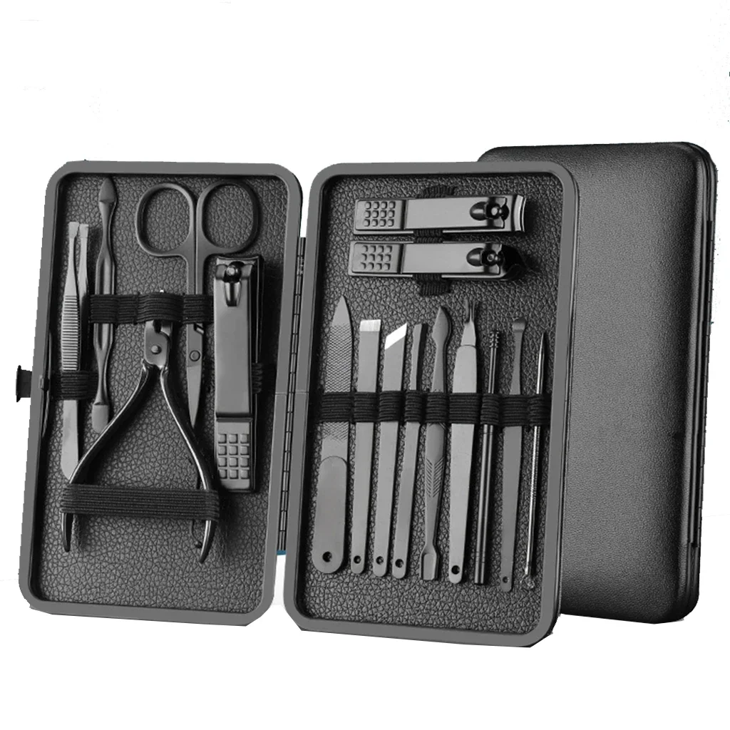 Manicure Cutters Nail Clipper Set Stainless Steel Ear Spoon Scissors