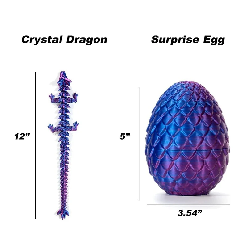 Dragon Egg, Easter Egg,12In Dragon Toy, Eggs With Inside,3D Printed Fidget Toys
