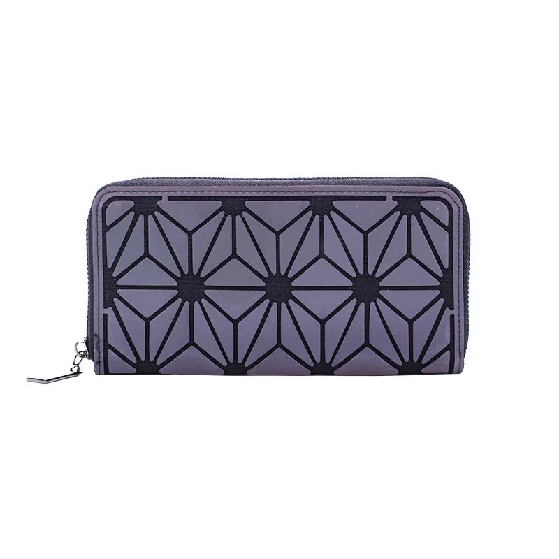 Chic Luminous Geometric Zipper Wallet