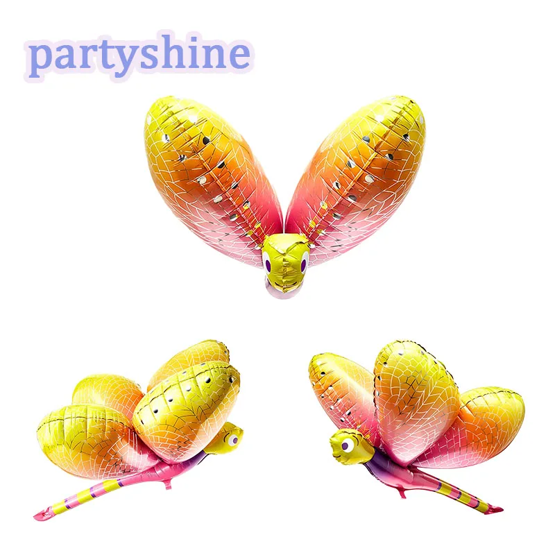 

3pcs Large 3D Dragonfly Balloons Cute Insect Foil Balloons For Jungle Theme Party Supplies Decors Kids Birthday Party Decoration