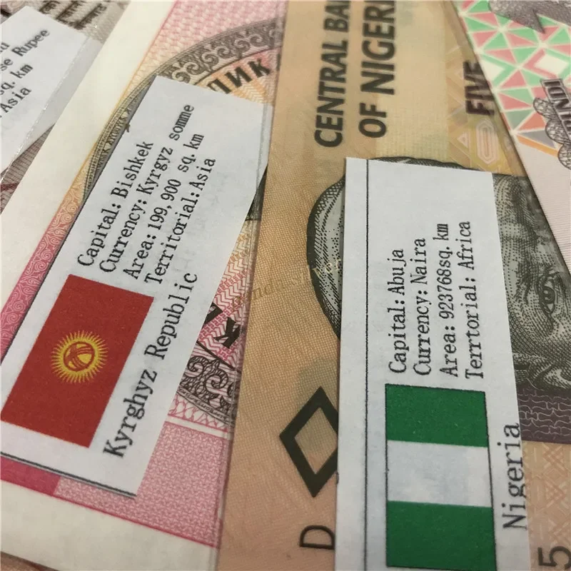 Notes From 28 Countries UNC Condition Real Original Notes (Out of Use Now) Note for Collection Gift Set Lot 53 PCS