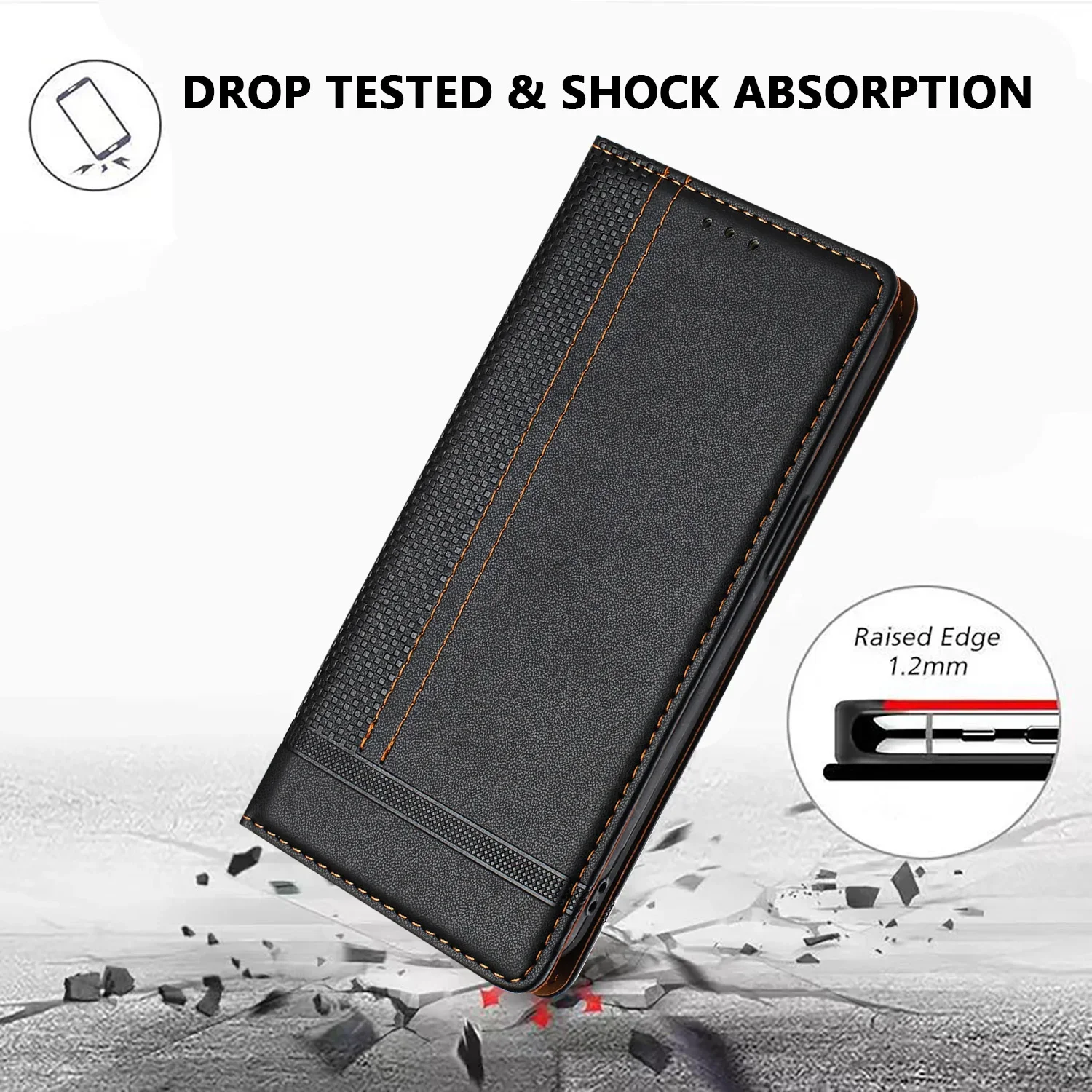 Magnetic Flip Leather Wallet Phone Case with Stand and Card Holder – Universal Fit