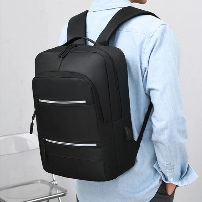 Large Capacity Bookbag Laptop Backpack with USB Charging Port Travel Rucksack Daypack College School Bag for Student