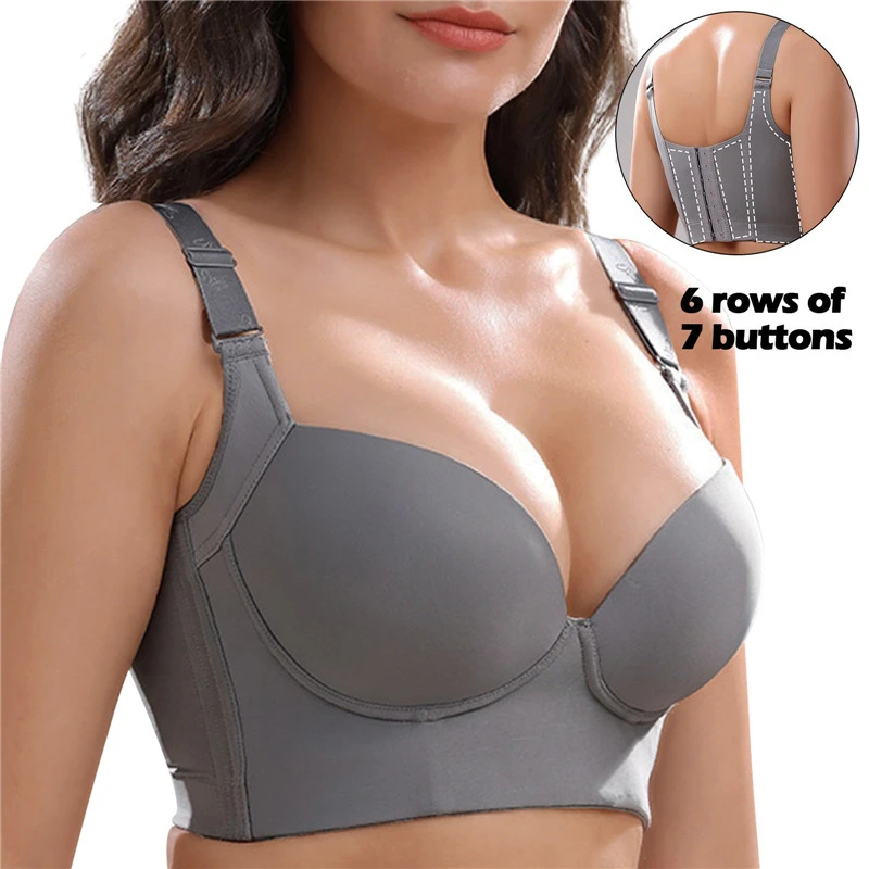 Women Plus Size Deep Cup Full Back Coverage Lingerie Upbras Push Up