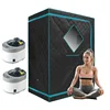 Two Person Steam Sauna Set for Home Use, Portable Sauna Tent for 1 or 2 Person Full Body Spa, Two 4 Liter Steamers, Two Foldable 1