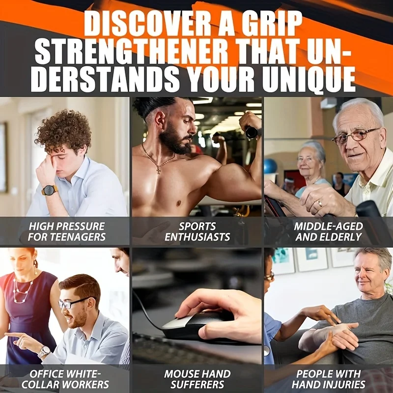 Uncountable Adjustable Grip Exerciser, Unisex Portable Heavy Duty Hand Exerciser, Finger Rehabilitation Training Equipment